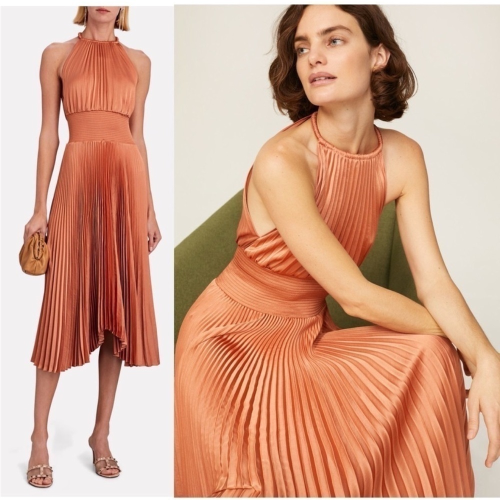 ALC SATIN COPPER PLEATED GOWN